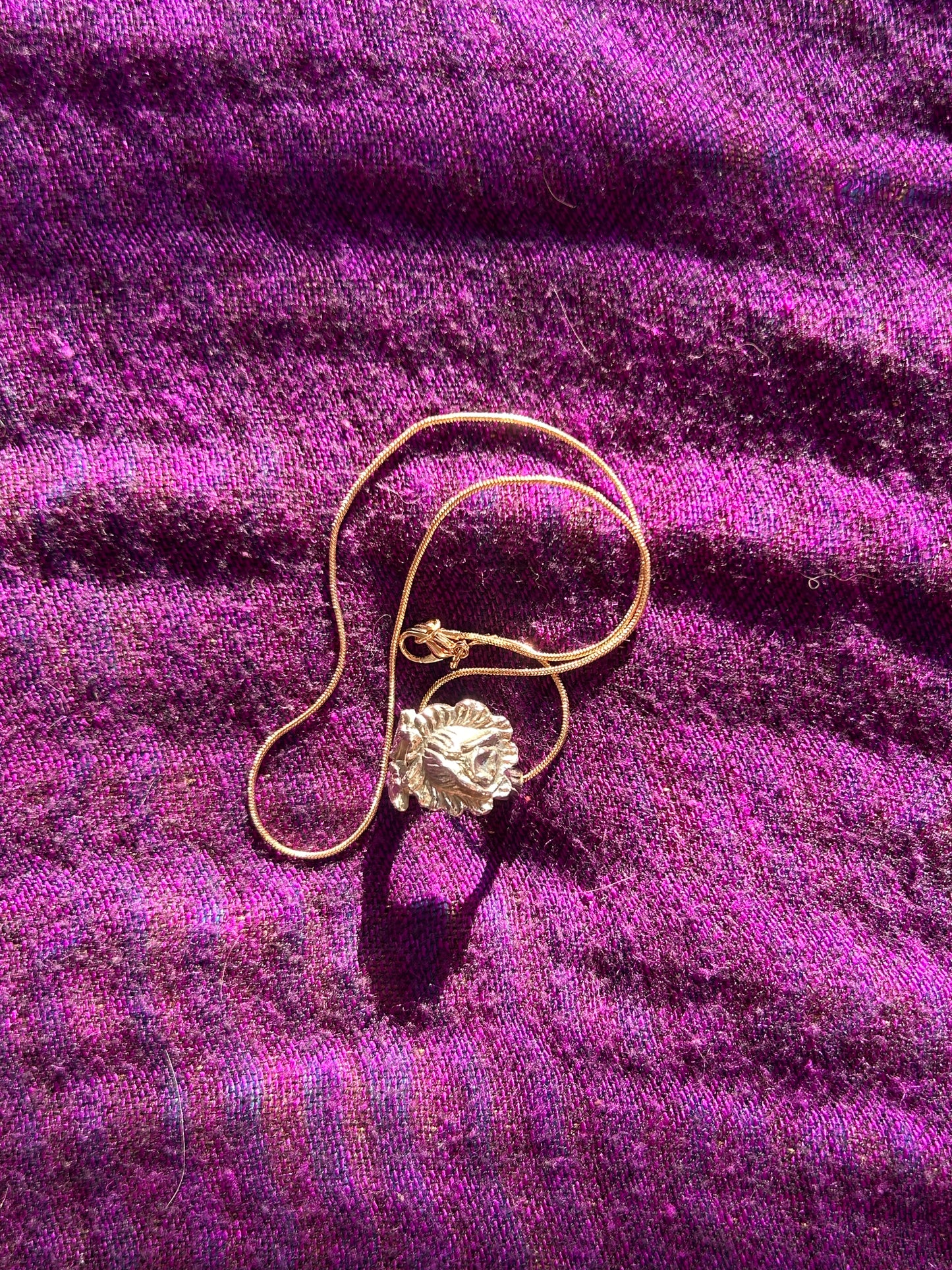 Silver Rose with Gold Chain